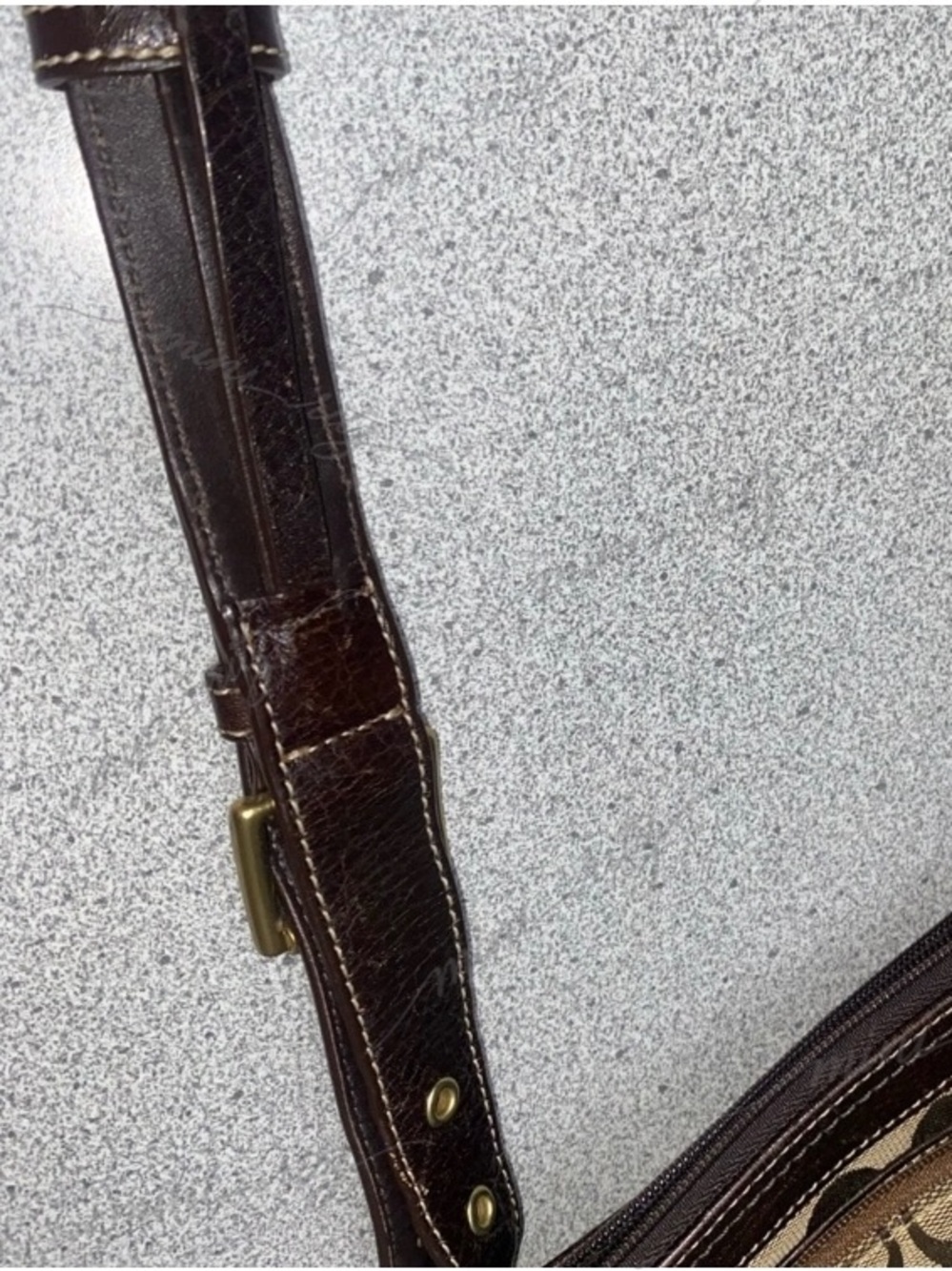 Coach Vintage Signature 2-Way Belt Khaki Bag GUC - Picture 13 of 16